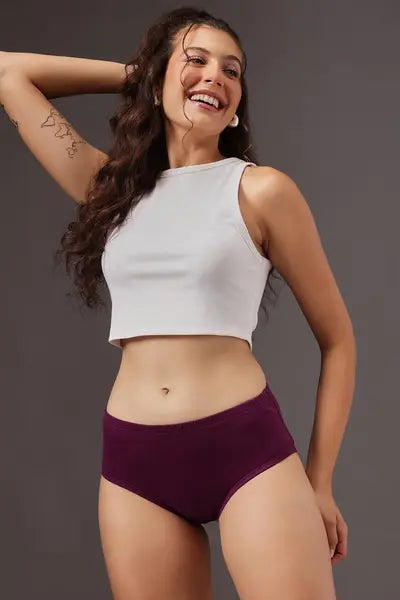 Joomie Cotton Classic Antimicrobial Hipster Panty Soft, Breathable & Stain-Resistant Everyday Comfort (Pack of 6)