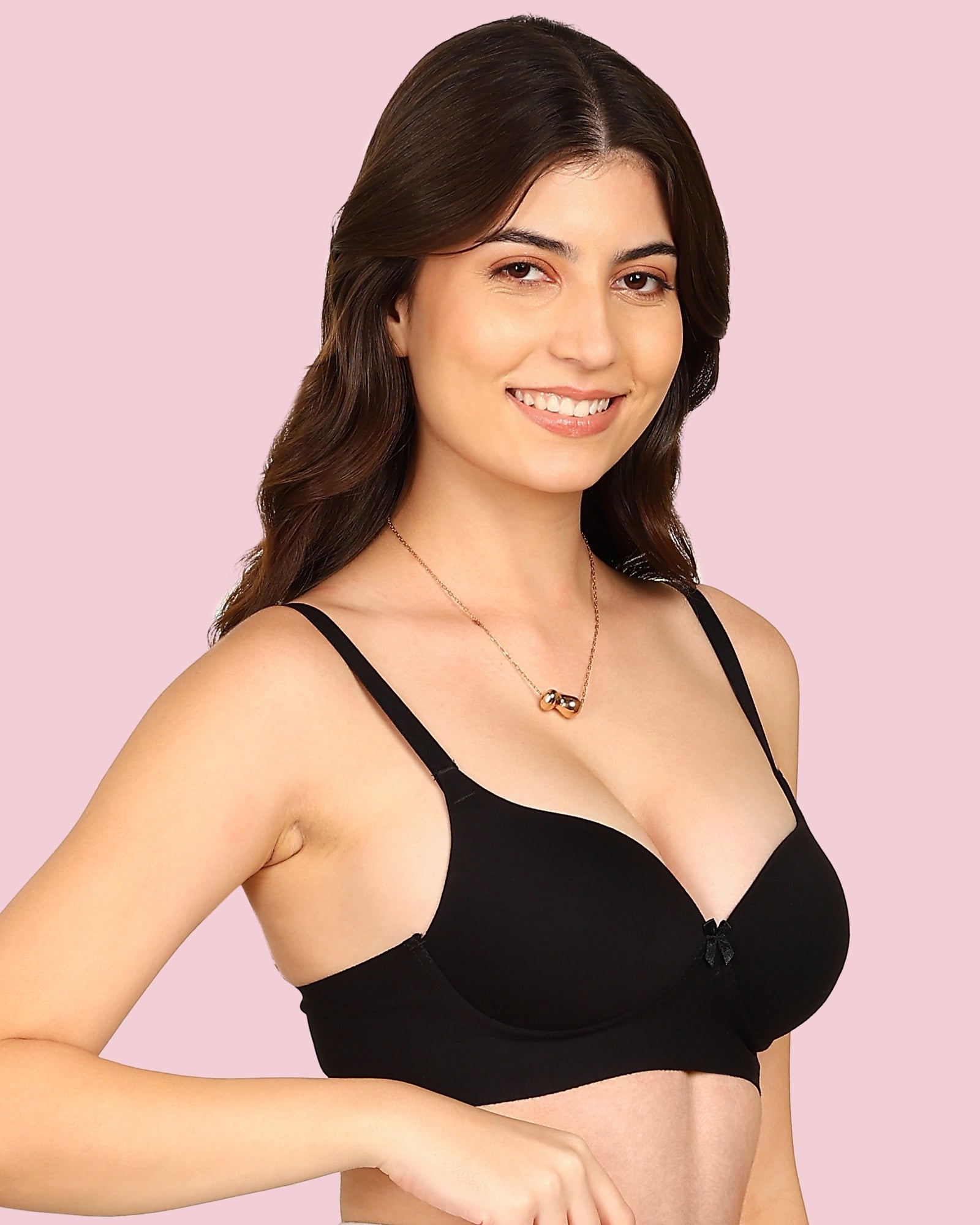 Joomie Cotton Bonded Seamless Maximiser Bra (KB-97015-BLACK)