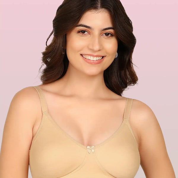 Joomie Bonded Breathable Cotton Full Coverage Non-Padded Bra (KB-352-FAWN)