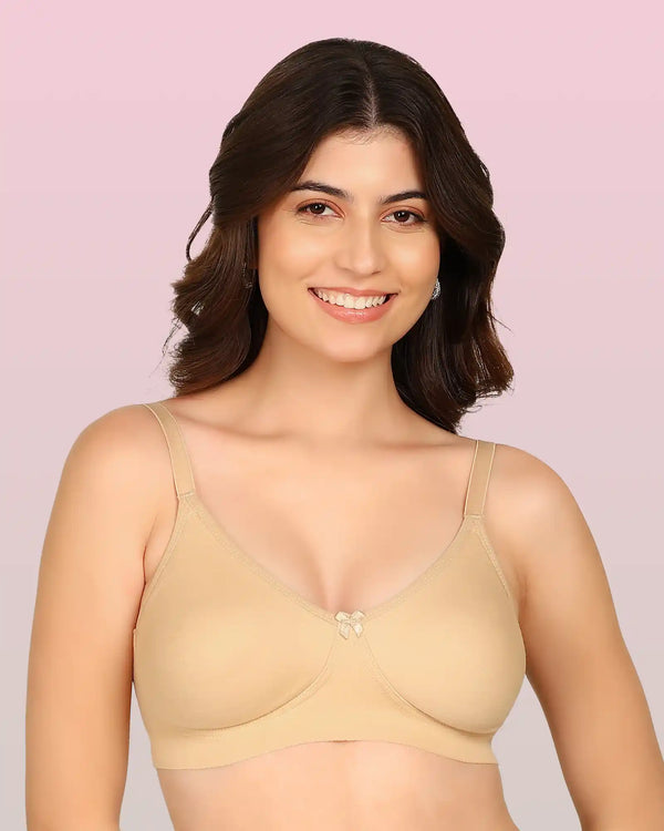 Joomie Bonded Breathable Cotton Full Coverage Non-Padded Bra (KB-352-SKIN)