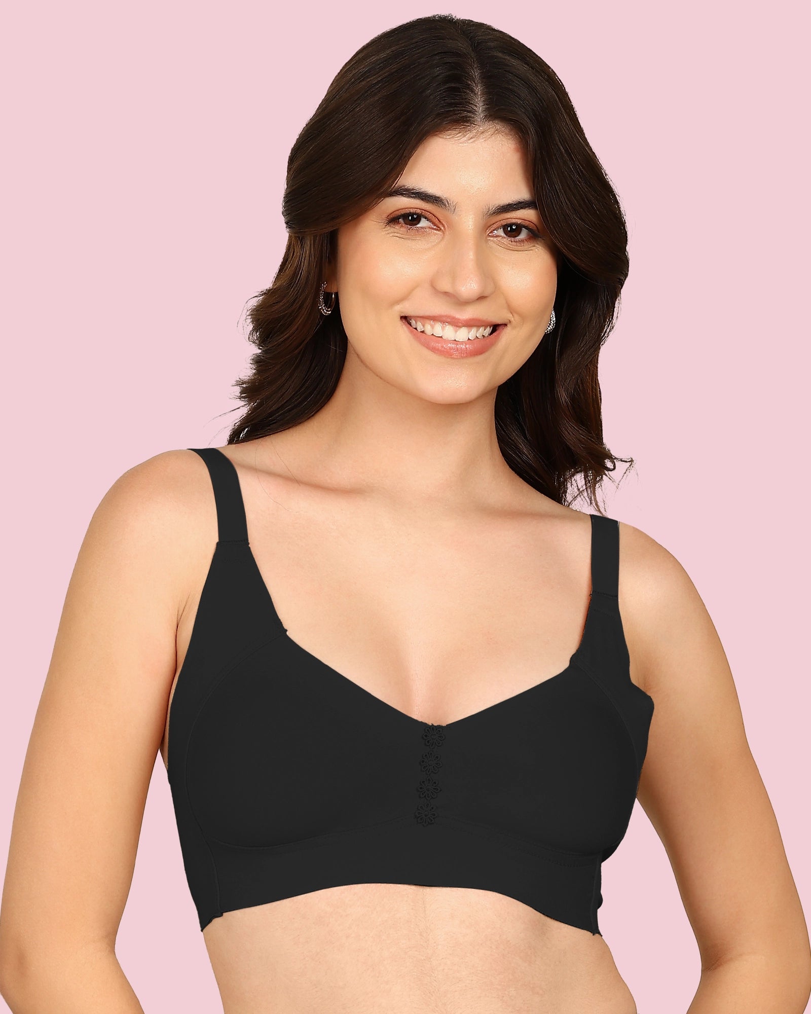 Joomie M-Frame Non-Padded Cotton Bonded Seamless Minimiser (KB-9303-BLACK)