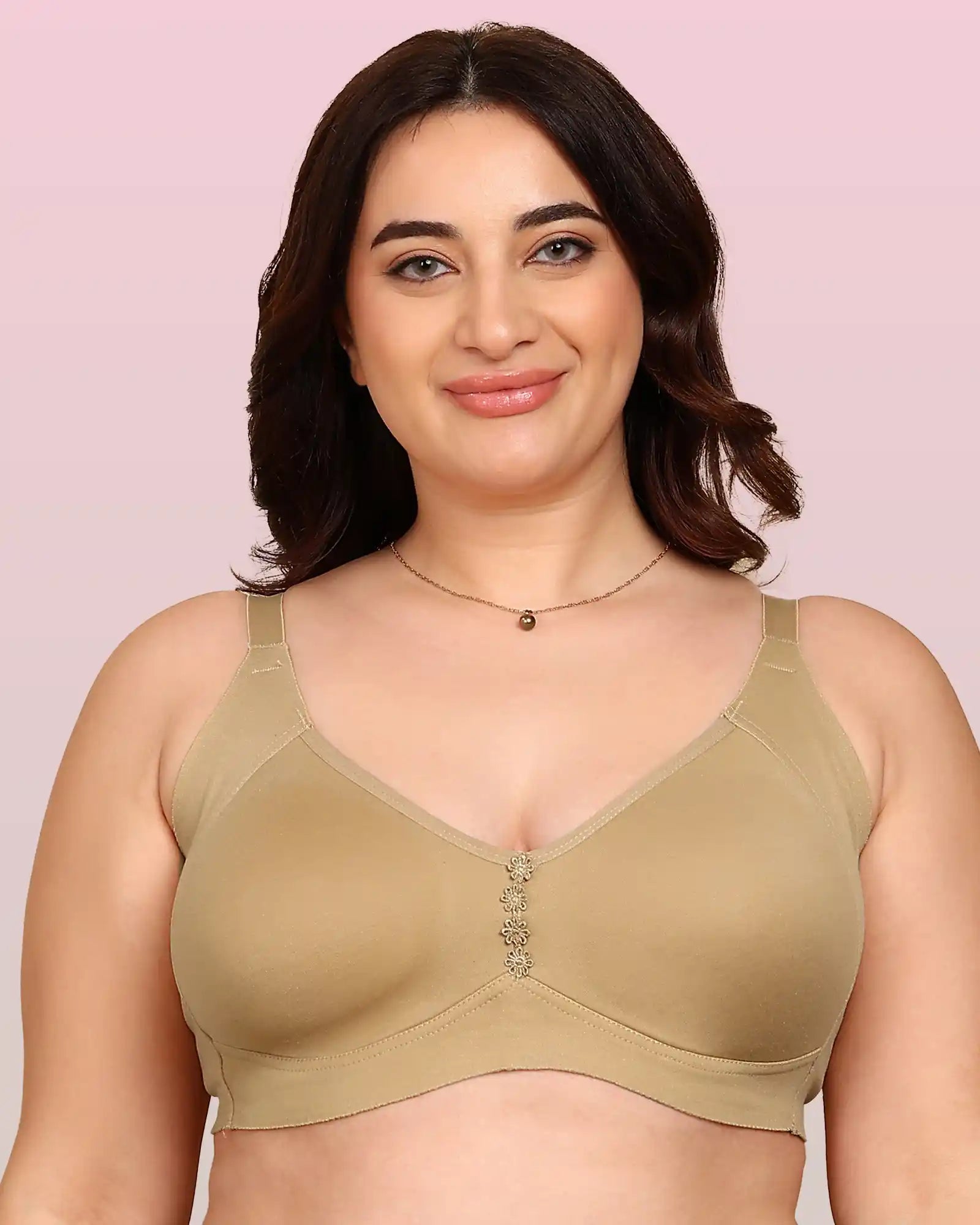 Joomie Bonded Breathable Cotton Plus Size M-Frame Minimiser Non-Padded Bra (KB-405-SKIN)
