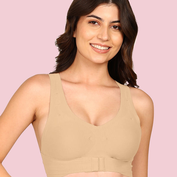 Joomie Cotton Bonded Seamless Padded Invisi-Gym Bra (KB-997-SKIN)