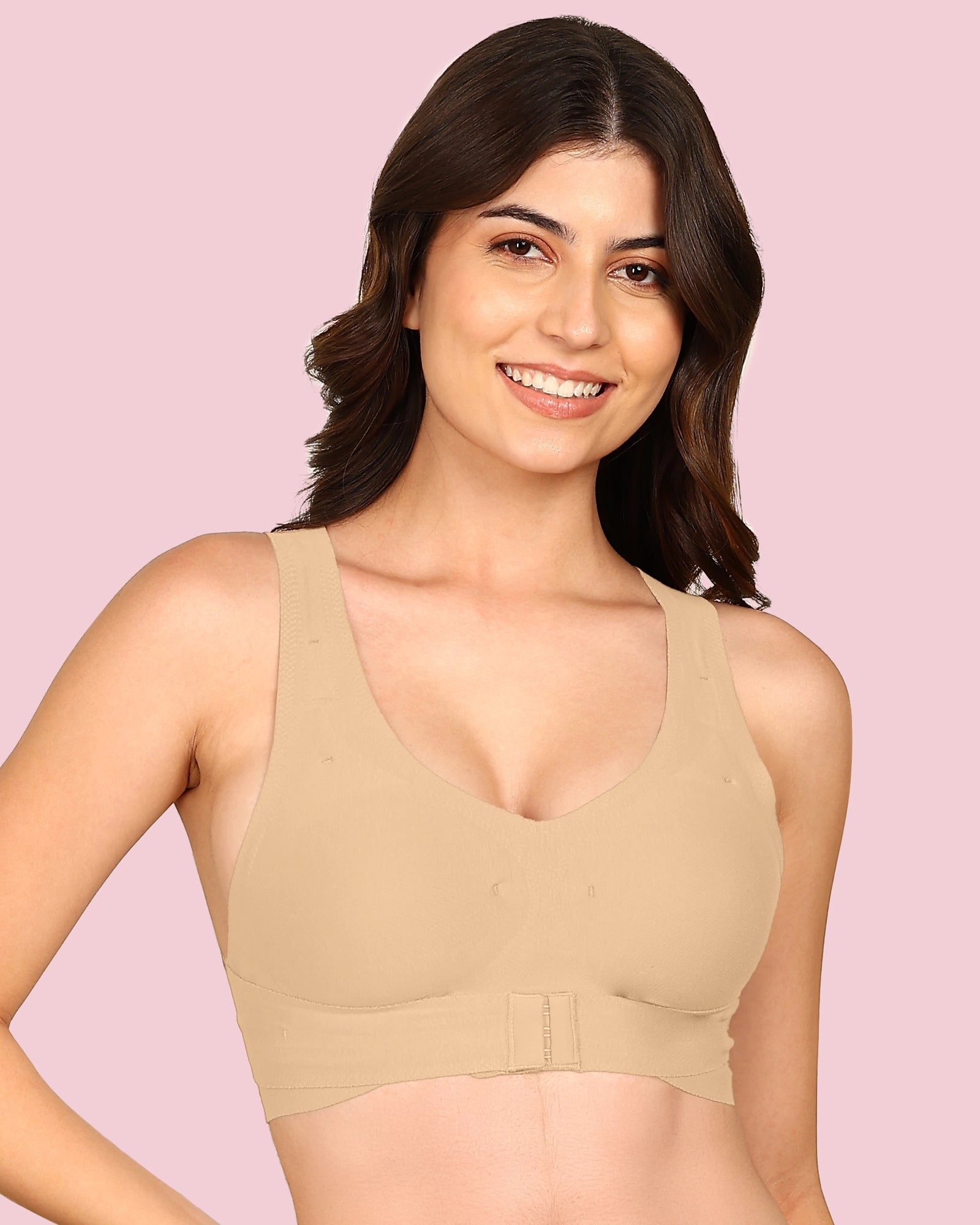 Joomie Cotton Bonded Seamless Padded Invisi-Gym Bra (KB-997-SKIN)