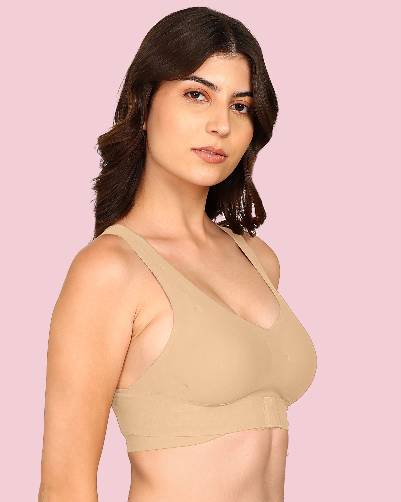 Joomie Cotton Bonded Seamless Padded Invisi-Gym Bra (KB-997-SKIN)