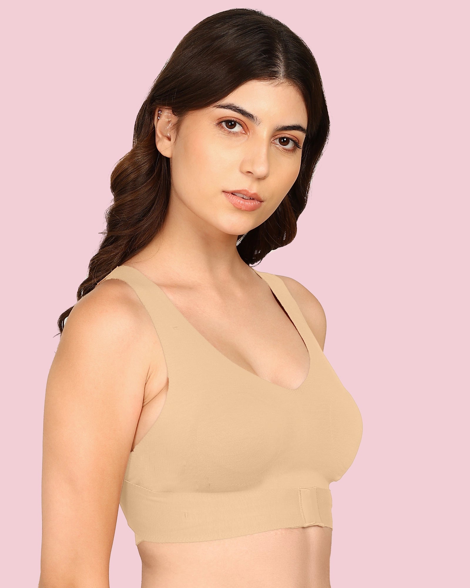 Joomie Cotton Bonded Seamless Non-Padded Invisi-Gym Bra (KB-995-SKIN)